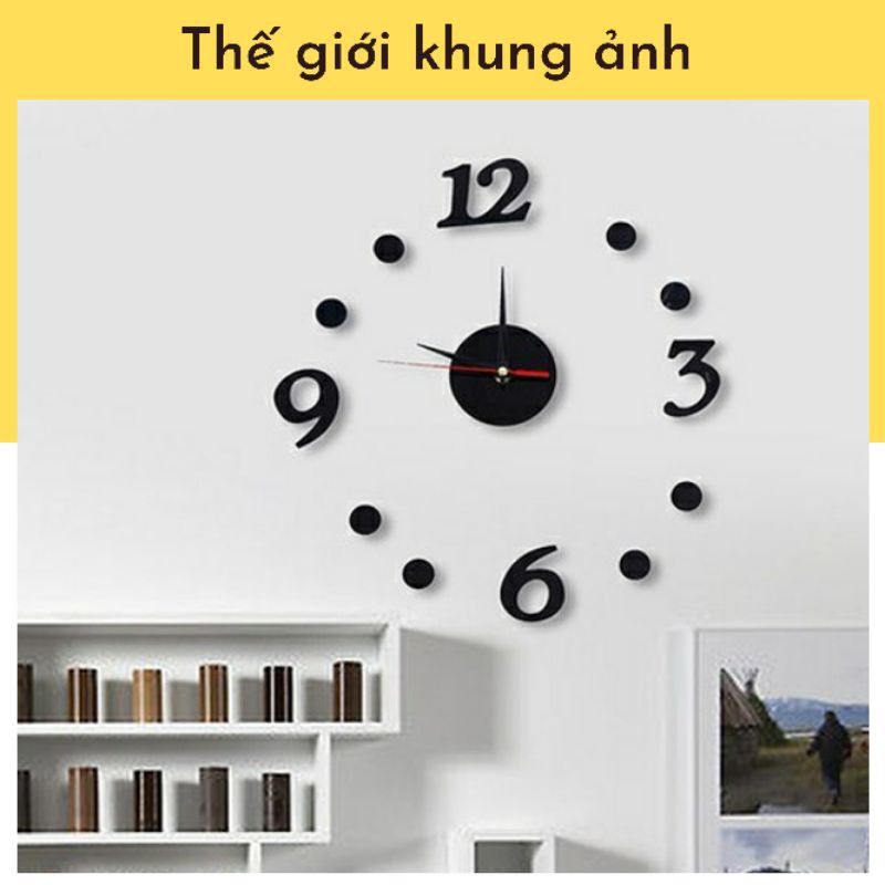 Khung ảnh bộ trang trí kèm đông hồ và decal love- tặng đinh không phải khoan tường