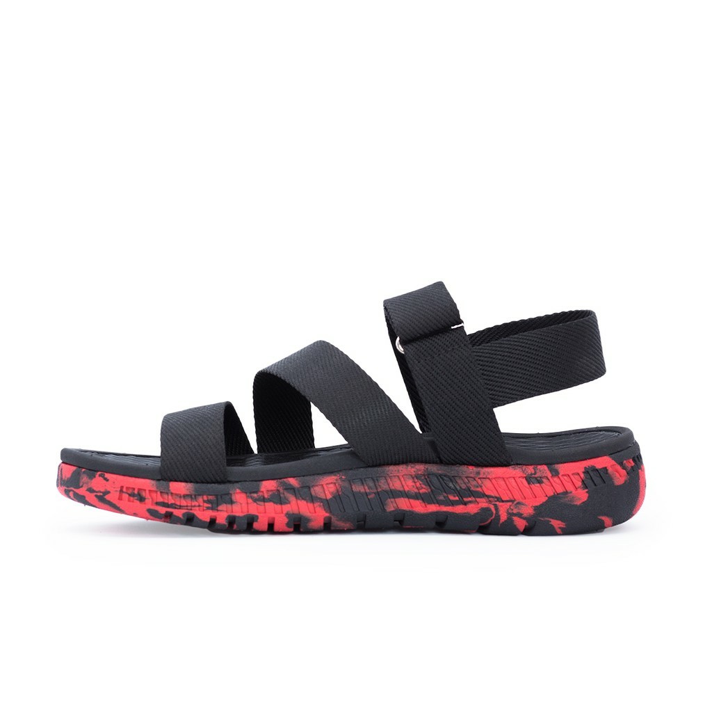 Giày sandal nam nữ FACOTA camo đen đỏ quai dù, đi học [Freeship]