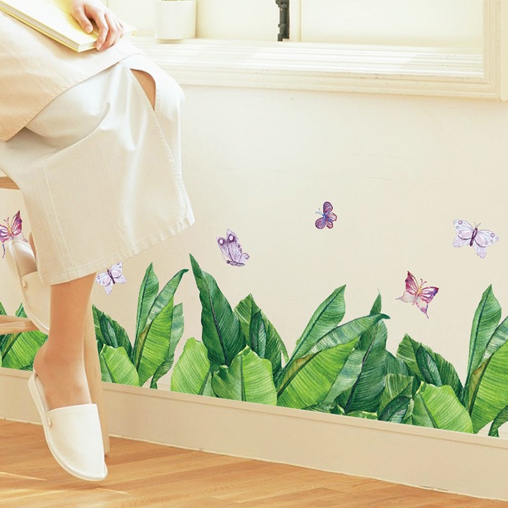 Đề can dán tường hàn quốc trang trí phòng ngủ DECAL DECOR SK7201 Vườn Nhiệt Đới 3