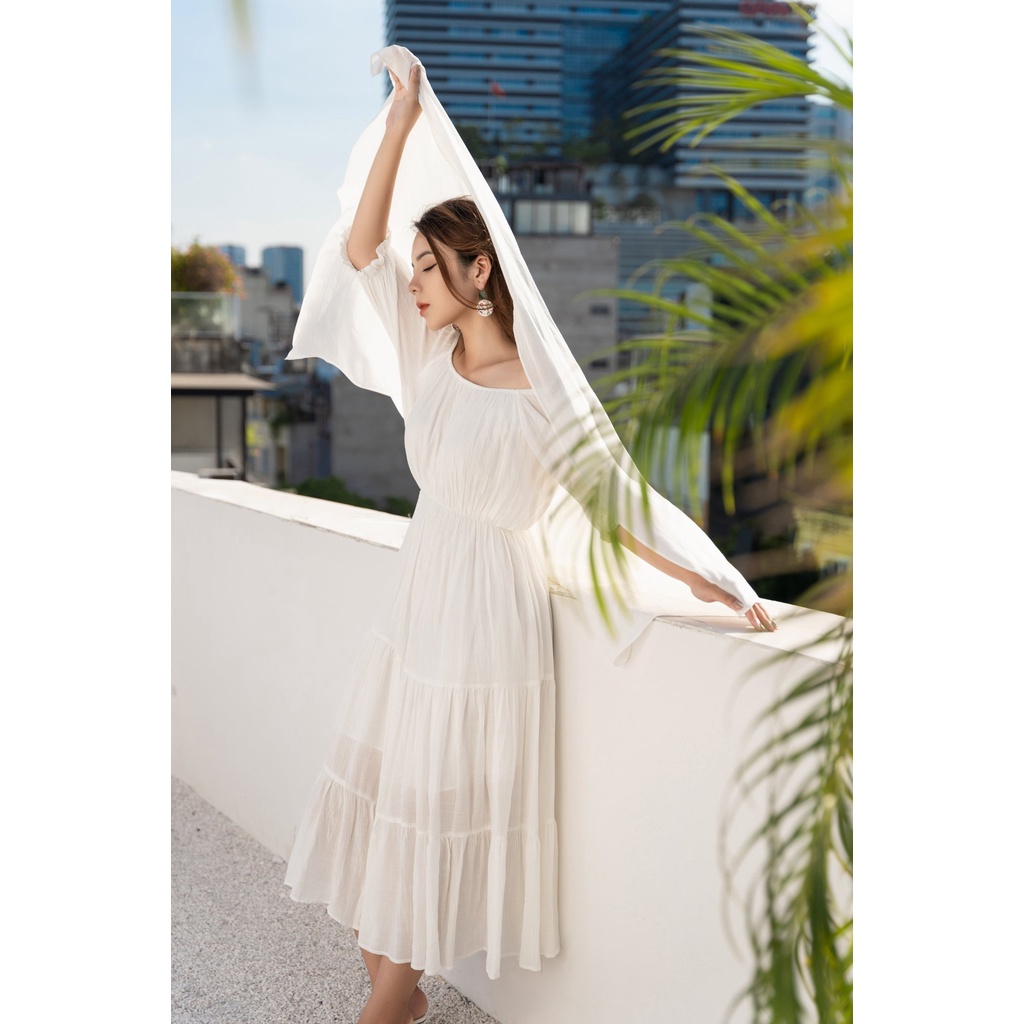 Đầm maxi chun eo trễ vai Helen Dress - M149