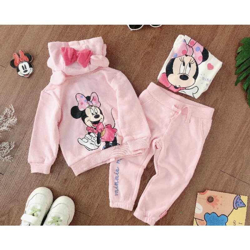 Bộ nỉ micky 3 món bé gái