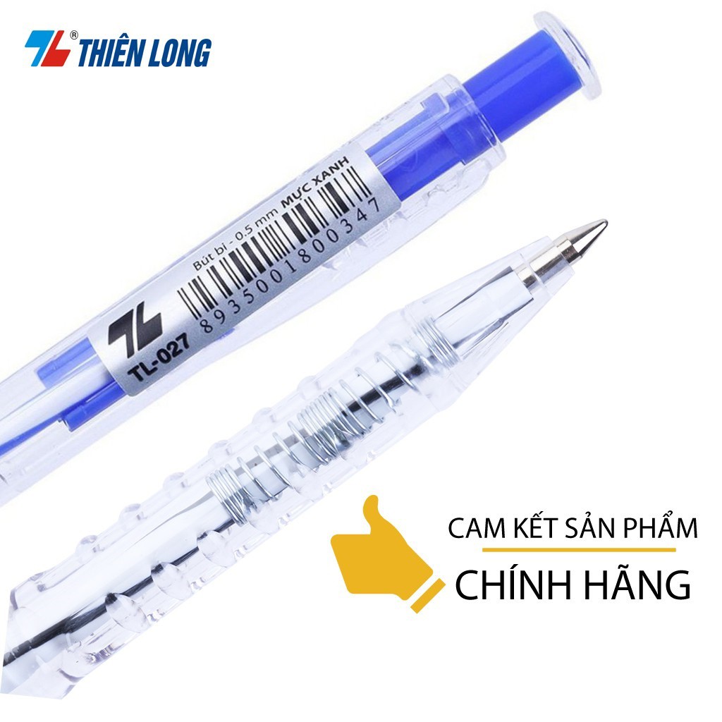 Bút Bi Thiên Long TL 027 Ngòi 0,5mm Đủ Màu Xanh/Đen/Đỏ