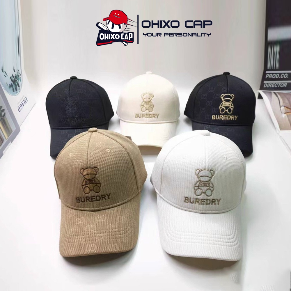 Mũ lưỡi trai thêu gấu Buredry nón kết nam nữ unisex phong cách ulzzang OHIXO CAP LT35