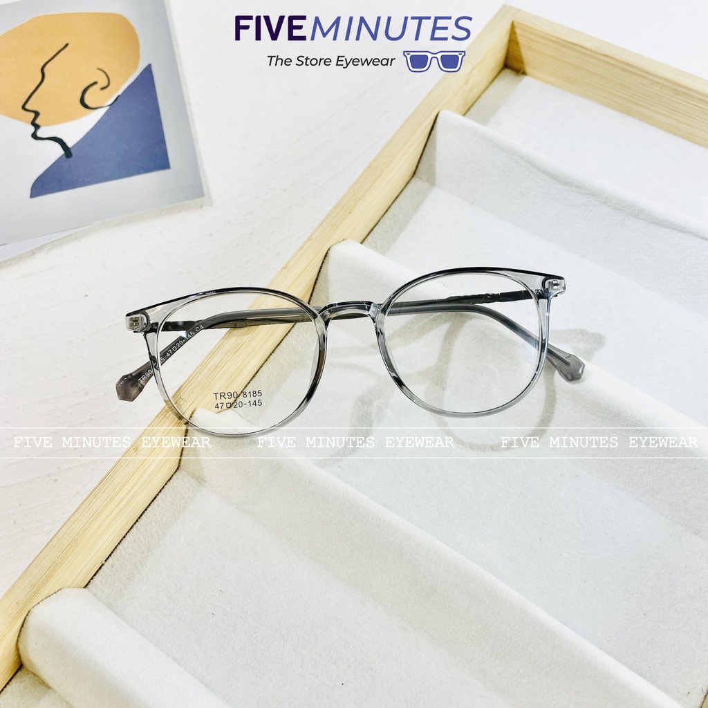 Gọng kính tròn nhựa dẻo mảnh nhẹ size nhỏ 8185 Siêu hot 2022 - Five Minutes Eyewear