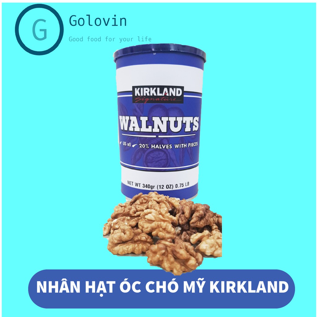 Nhân hạt óc chó mỹ Kirkland hộp 350g sang trọng phù hợp tặng quà Golovinshop