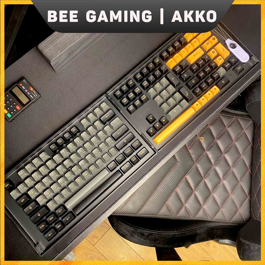Bộ keycap AKKO Black Bronze Chất liệu PBT Double Shot 158 nút