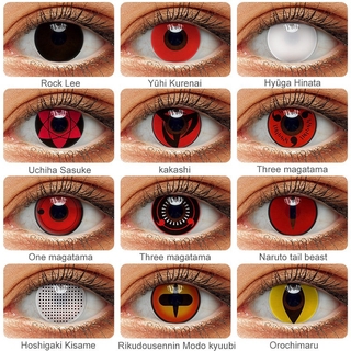 FirstSee 2 cái Sharingan Halloween Danh bạ cho Naruto Cosplay Màu Mắt Đỏ cho Nhân vật Hoạt hình kakashi
