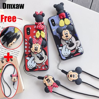 Ốp điện thoại in hình Mickey Minnie 3D dành cho điện thoại iPhone XS Max XR X 7 8 Plus 6 Plus