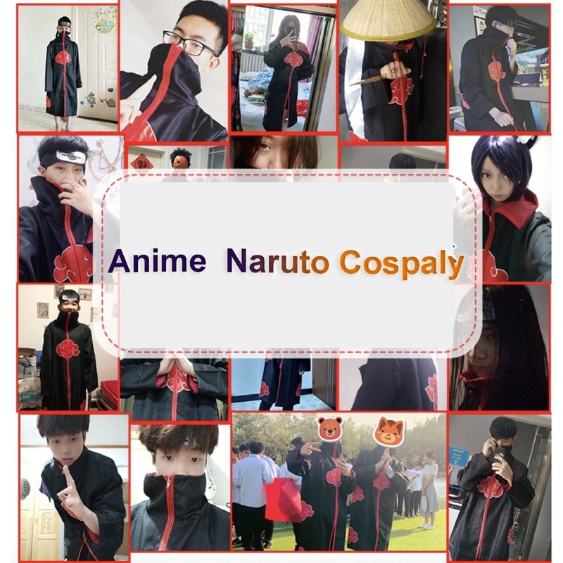 Áo khoác phong cách Akatsuki Naruto dùng hóa trang Halloween