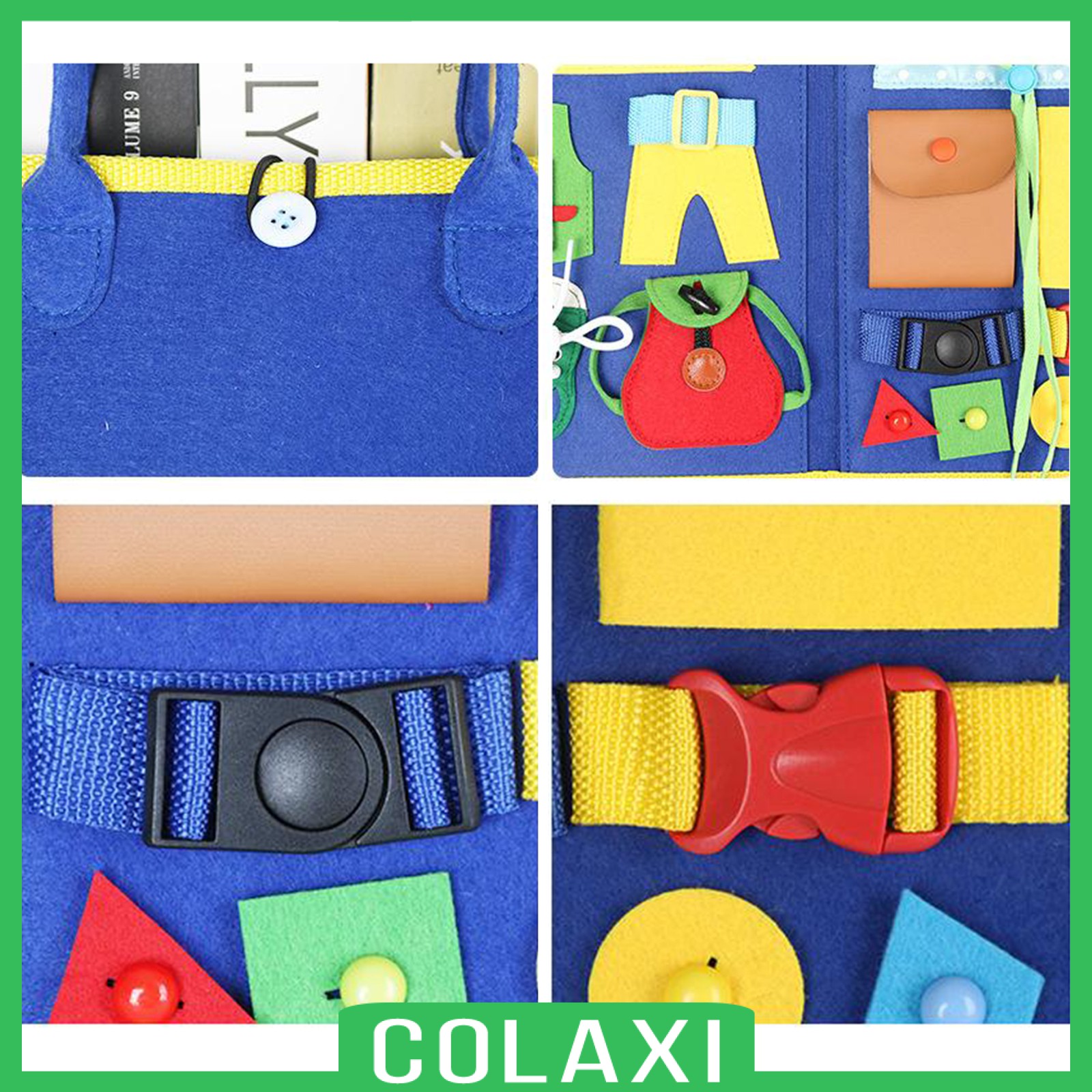 [COLAXI] Montessori Busy Board for Toddlers Felt Fine Motor Skill Sensory Toys Education