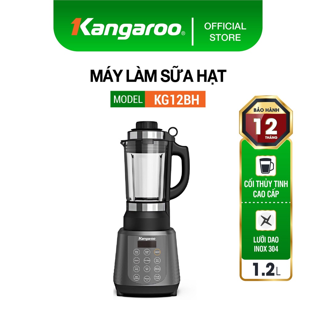 Máy làm sữa hạt - xay nấu đa năng Kangaroo KG12BH 12 chế độ