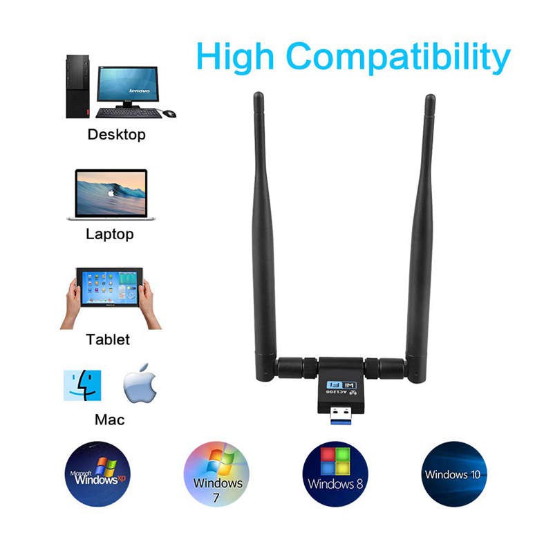 USB Wifi 2 băng tần 2.4GHz / 300Mbps 5Ghz / 867mbps dua i2 1200Mbps | BigBuy360 - bigbuy360.vn