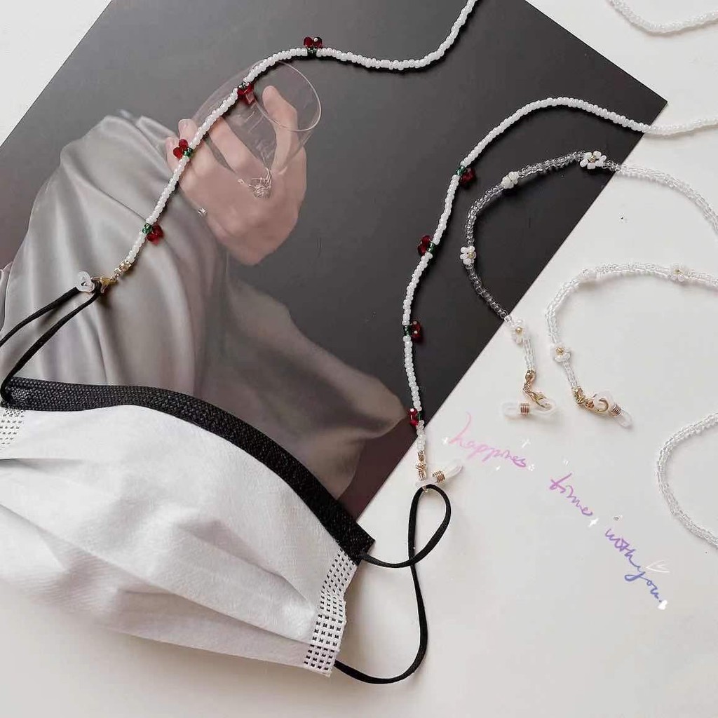 Dây đeo mắt kính và khẩu trang hình quả cherry