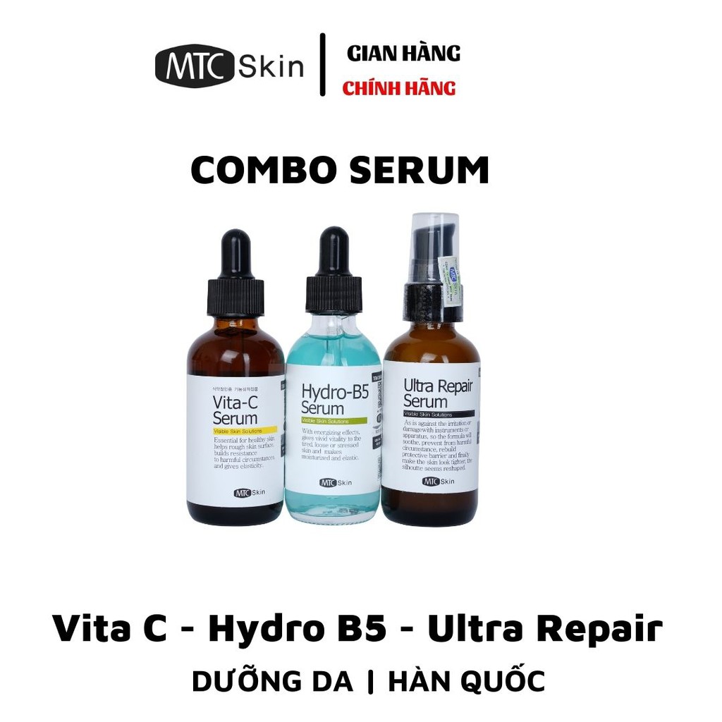 Combo Chăm Sóc Da Mtc_Skin, Serum ultra repair, Vitamin B5, Vitamin C Dưỡng da mờ nám trẻ hóa làn da hiệu quả