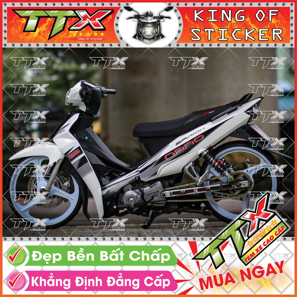 ▫✟✗Tem xe sirius nano đen , Team phụ kiện spack trắng siêu đẹp Shop TTX rời mã (S0052/00)