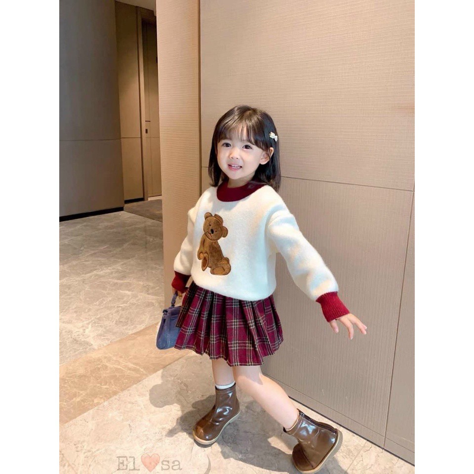 Váy bé gái _ Sét váy dạ gấu 🐻🐻 - VBG-dạ-gấu 2021