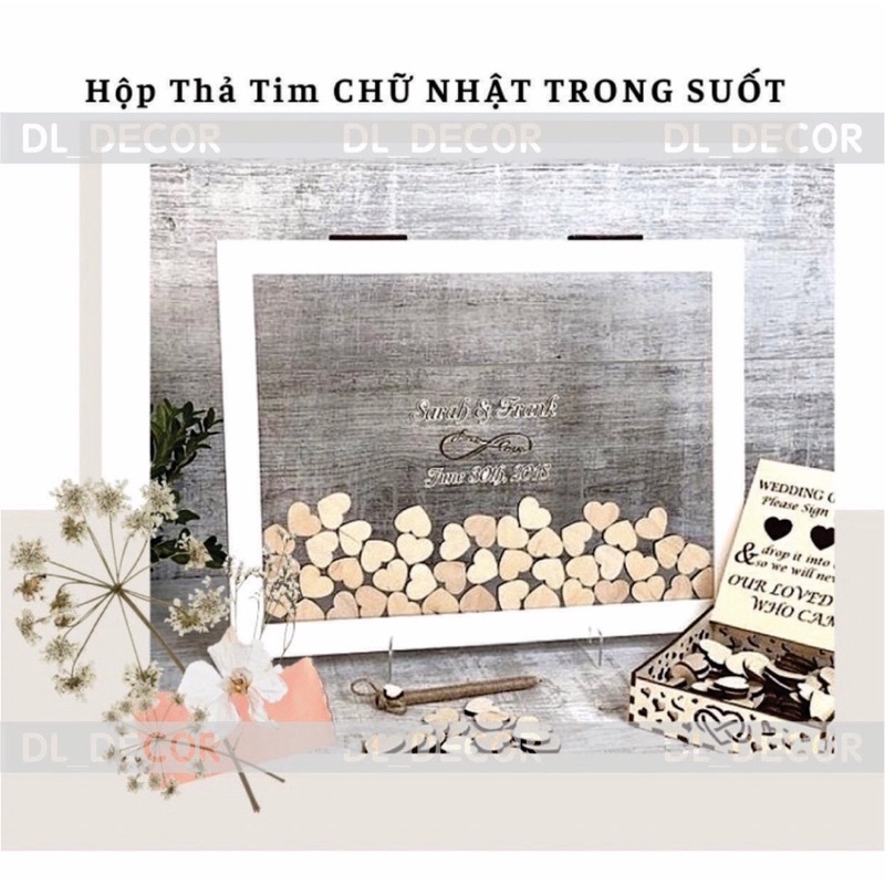 Hộp thả tim dáng vuông phong cách Vintage