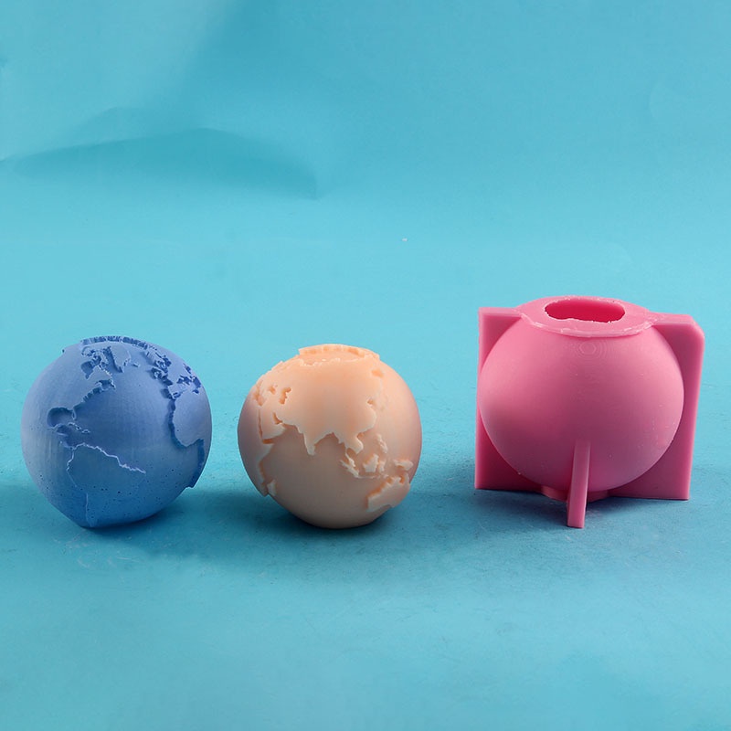 Khuôn Silicon Hình Qủa Địa Cầu Làm Thủ Công, Handmade
