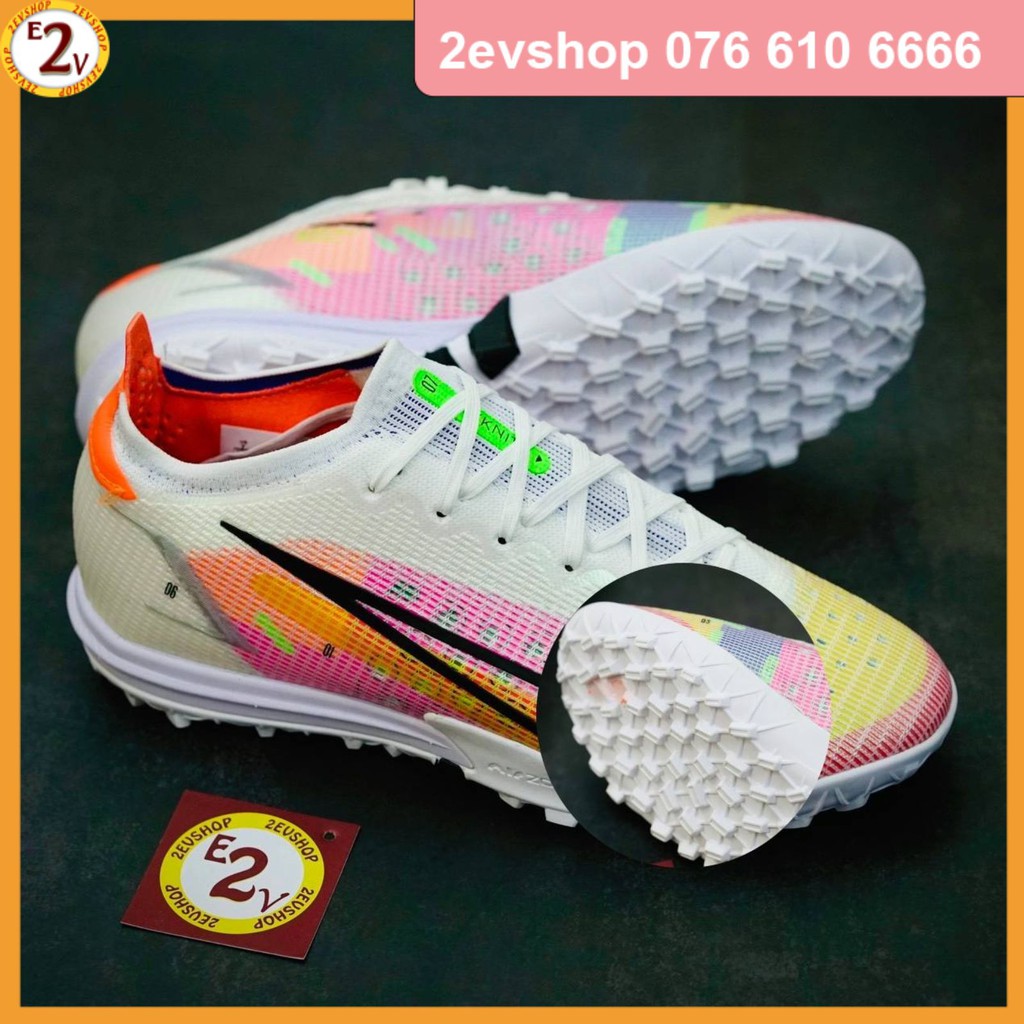 Giày đá bóng thể thao nam đẹp 𝐌𝐞𝐫𝐜𝐮𝐫𝐢𝐚𝐥 𝐕𝐚𝐩𝐨𝐫 𝟏𝟒 𝐄𝐥𝐢𝐭𝐞 Rainbow, giày đá banh cỏ nhân tạo chất lượng - 2EV