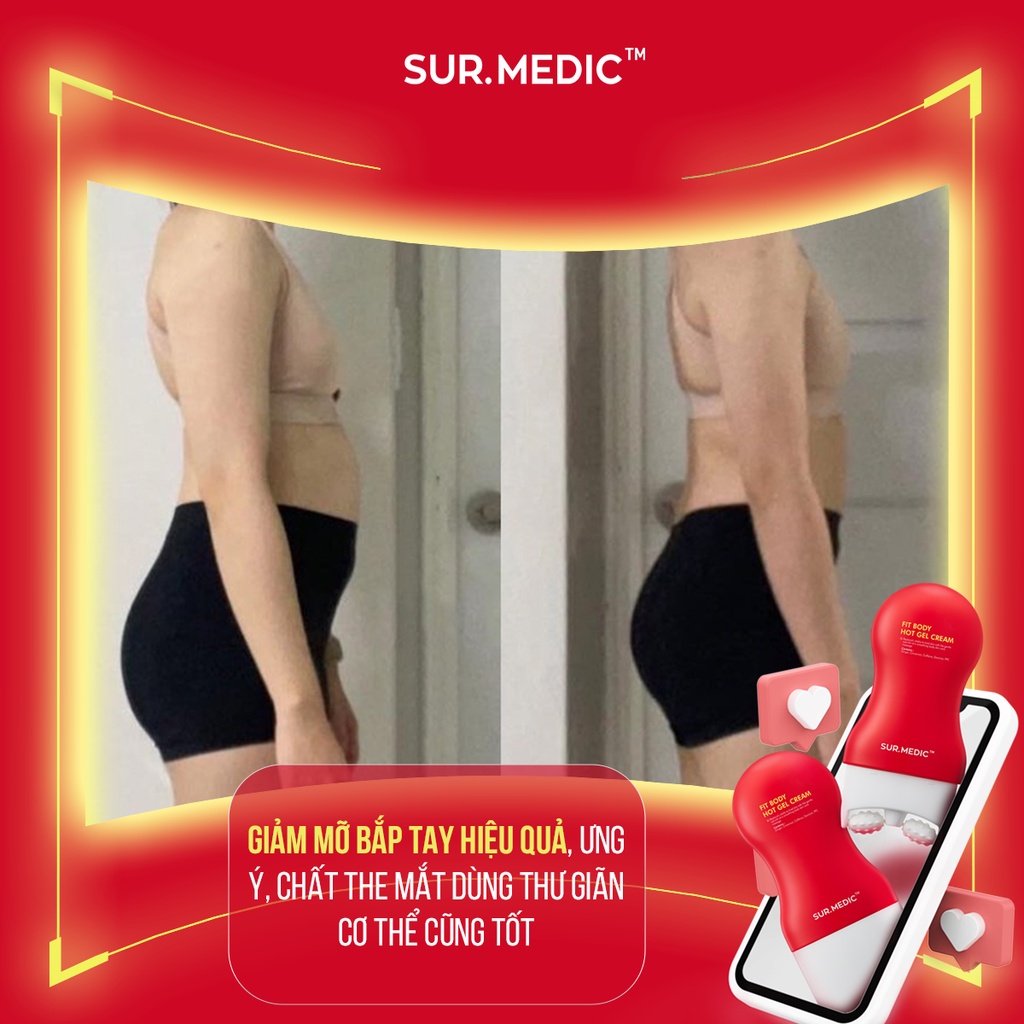 Thanh Lăn Massage Tan Mỡ SURMEDIC Săn Cơ Định Hình Body SUR.MEDIC+ Fit Body Hot Gel Cream 100ml [NHẬP KHẨU CHÍNH HÃNG]