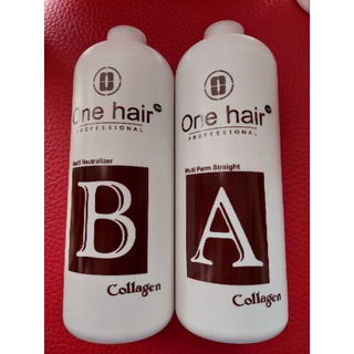 1 cặp Kem uốn duỗi One Hair Collagen Phục hồi hư tổn giúp tóc bóng mượt