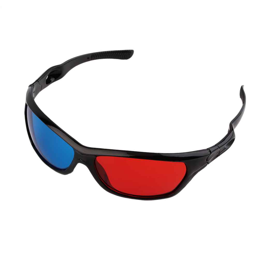 Runbu-Black Frame Red Blue 3D Glasses for Dimensional Anaglyph Movie Game DVD Eyewear