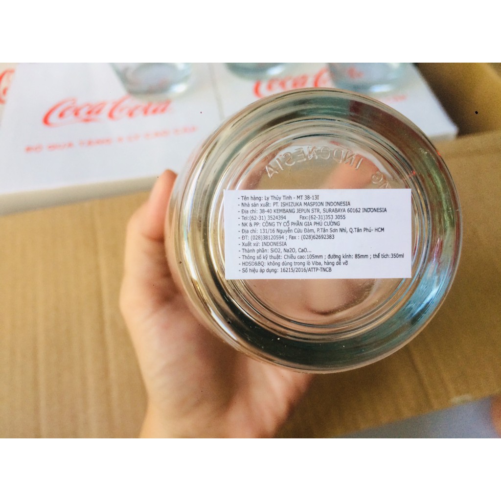 Bộ 4 ly thuỷ tinh hàng khuyến mãi coca cola 350ml