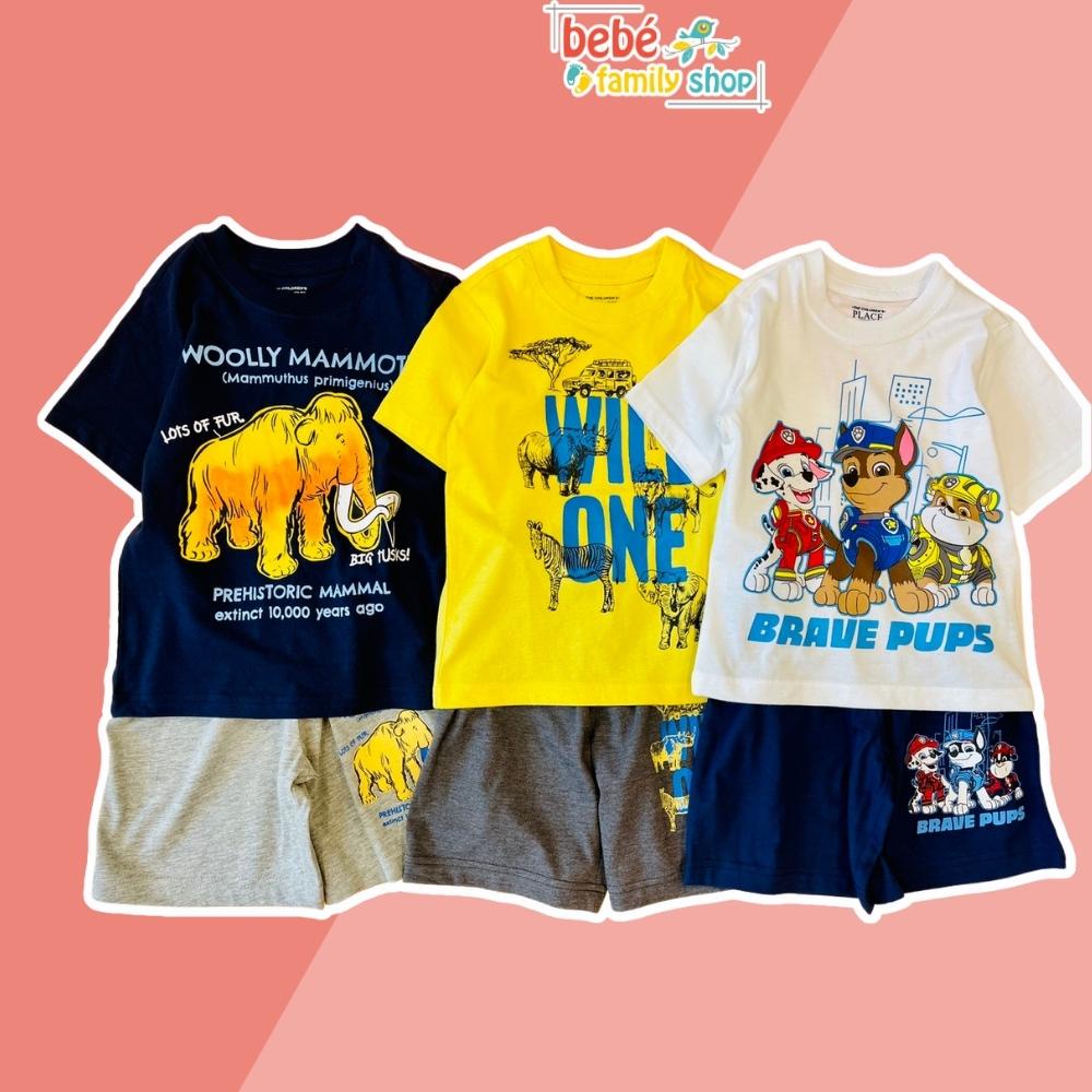 Set bộ quần áo bé trai size đại/ đồ bộ bé trai mặc nhà, đi học cộc tay chât thun cotton họa tiết hoạt hình - STP