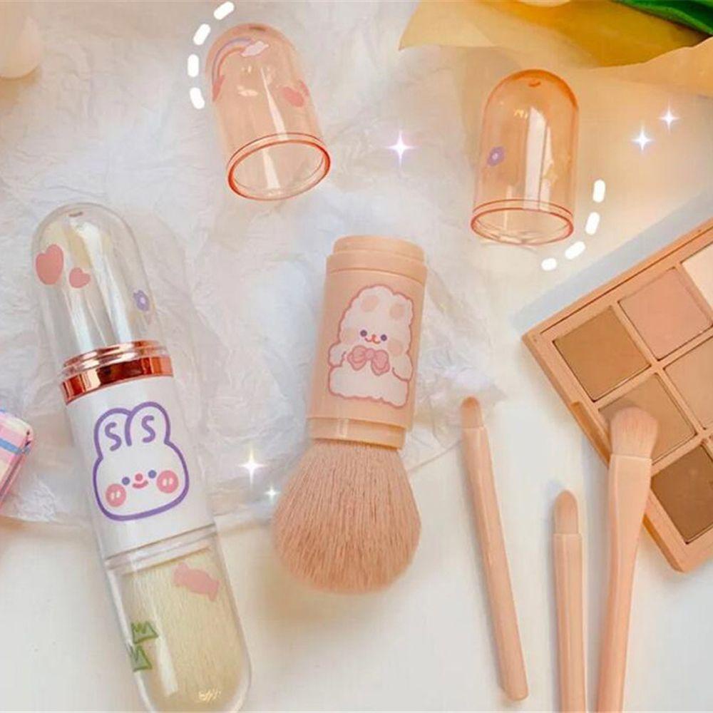 OCEANMAP Cọ Trang Điểm 4 Trong 1 Họa Tiết Hoạt Hình Dễ Thương Cho Nữ