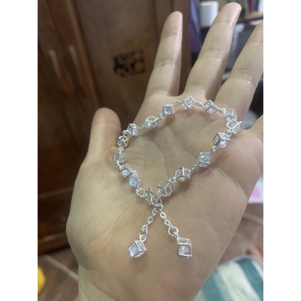 Lắc tay rubic full vòng đẹp bạc ta