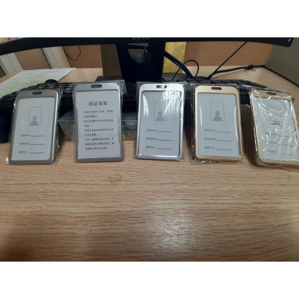 Bao đựng thẻ cao cấp Hàn Quốc bằng kim loại, 5x8 bằng nhôm màu vàng, bạc, thẻ tên nhân viên, thẻ thang máy, ATM