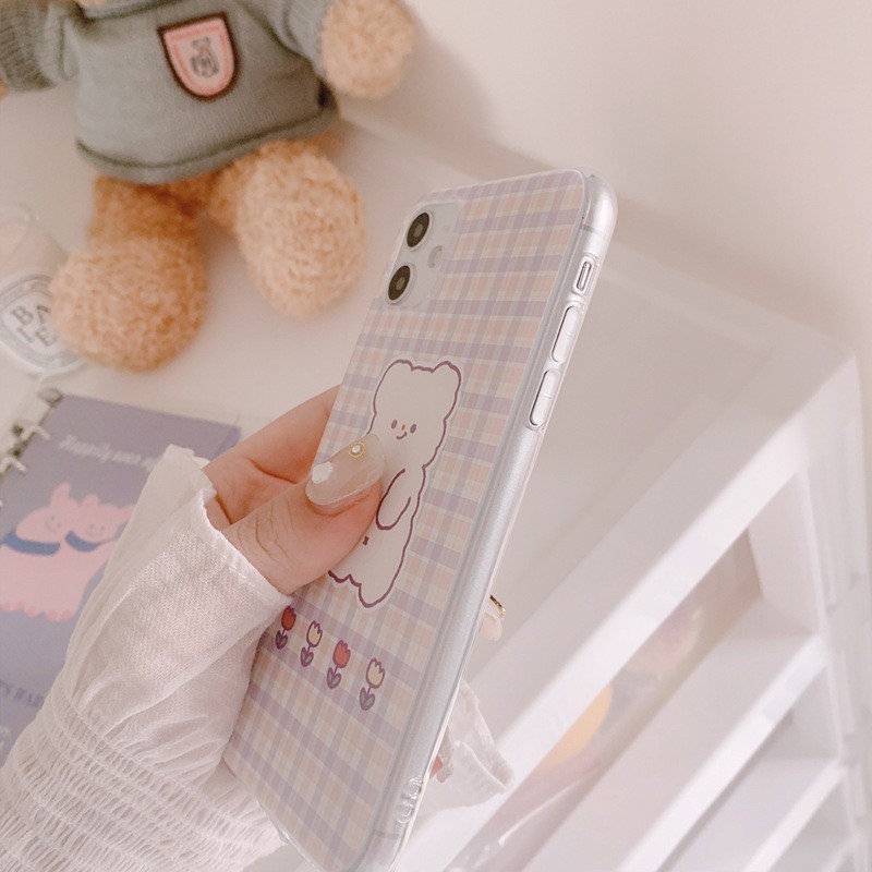 𝐂𝐨́ 𝐬𝐚̆̃𝐧 𝐜𝐡𝐨 𝐢𝐏𝐡𝐨𝐧𝐞 𝟏𝟐  Ốp iphone gấu trắng cute, ốp silicon dẻo mịn, bo kín 4 góc máy