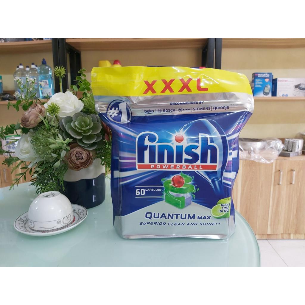 Viên rửa bát Finish Quantum Max túi 60 viên [Hàng Đức]