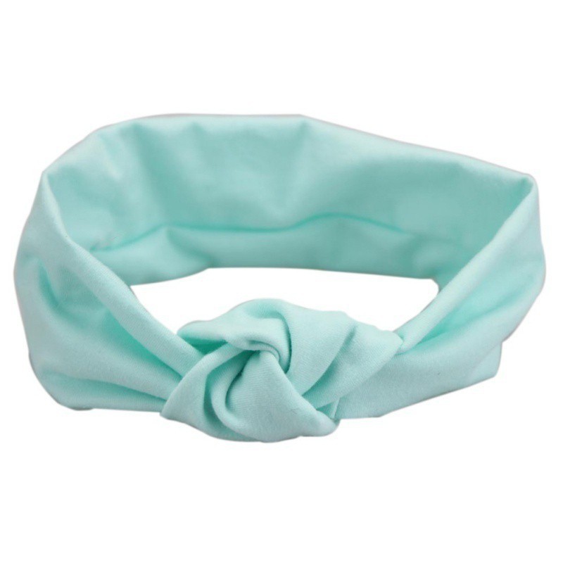 Băng đô vải cotton màu trơn đáng yêu cho bé gái