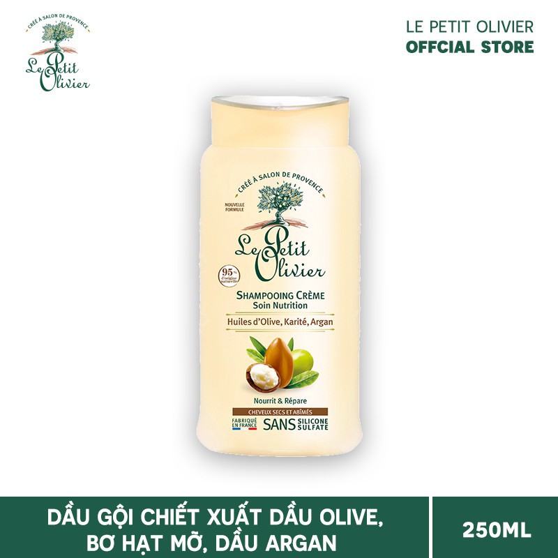 Dầu Gội Le Petit Olivier Chiết Xuất Dầu Olive, Bơ Hạt Mỡ, Dầu Argan 250ml - Viebeauty