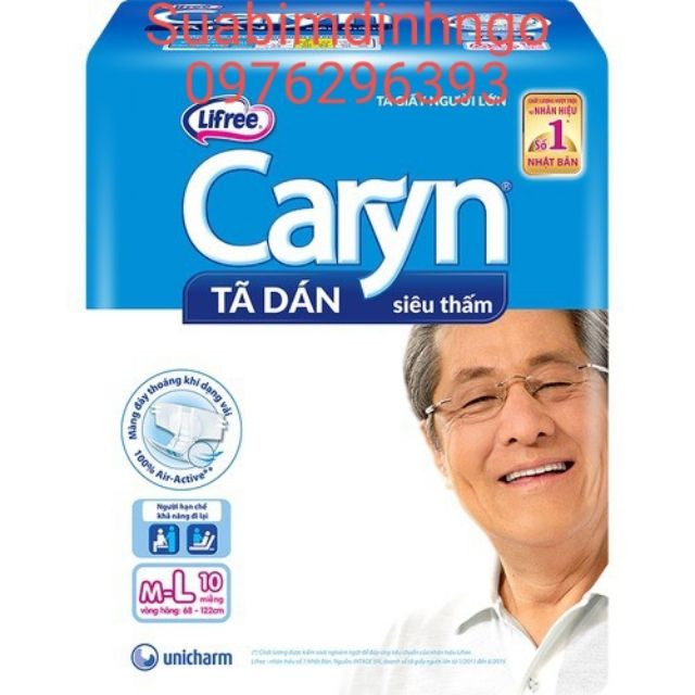 Tã dán Caryn M_L 10 Miếng siêu thấm mới