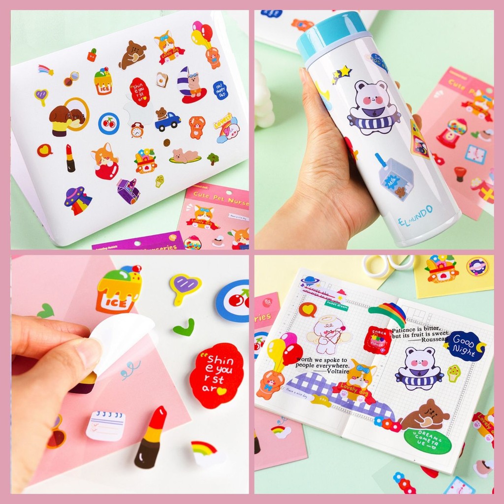 STICKER CUTE PET NURSERIES 8 MẪU