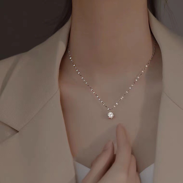 Dây chuyền đeo cổ vòng bạc đính pha lê siêu đẹp cho phái nữ
