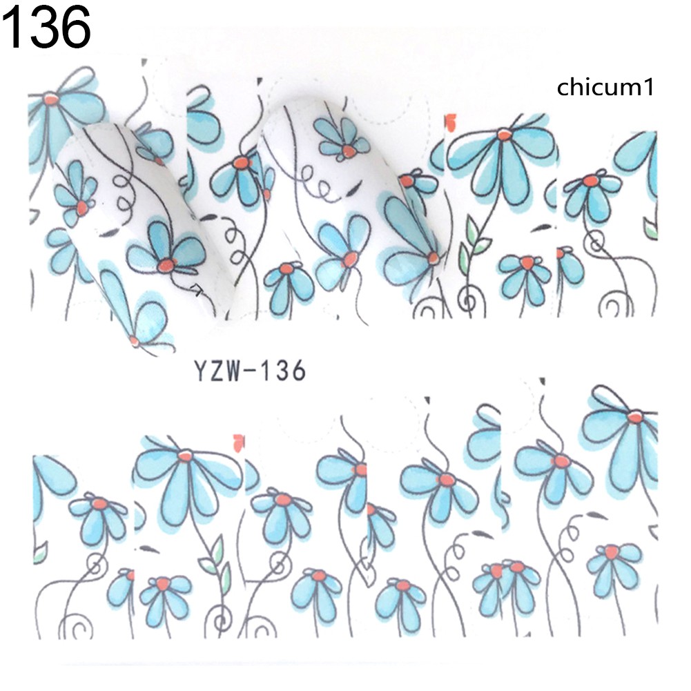 [Hàng mới về] Miếng dán trang trí móng tay họa tiết hoa sáng tạo