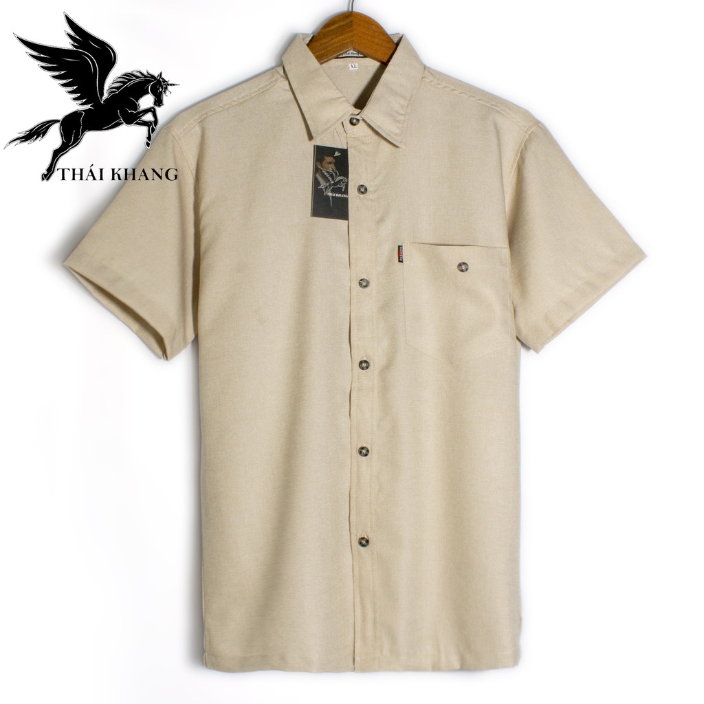 Áo sơ mi ngắn tay nam trung niên vải đũi SIÊU MÁT mặc thoải mái loại áo sơ mi nam form rộng rãi thoải mái OG51 | BigBuy360 - bigbuy360.vn