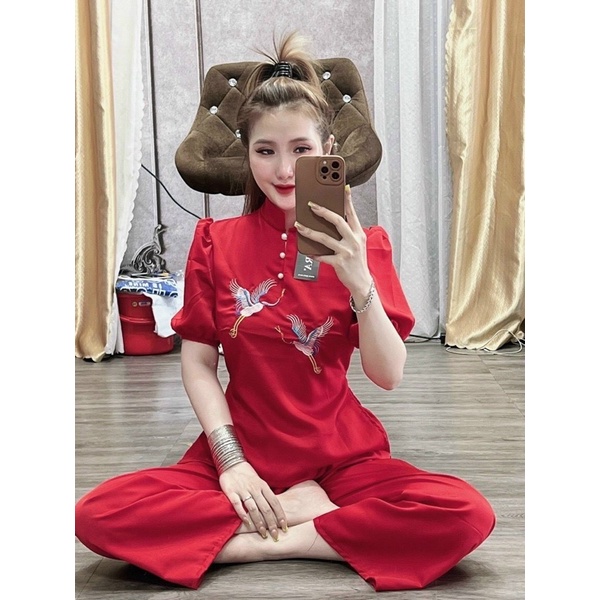 Set lam tay phồng hạt thêu siêu xinh❤️ Set lam đi chùa, đi lễ❤️ Set lam giá rẻ, freesize dưới 50kg
