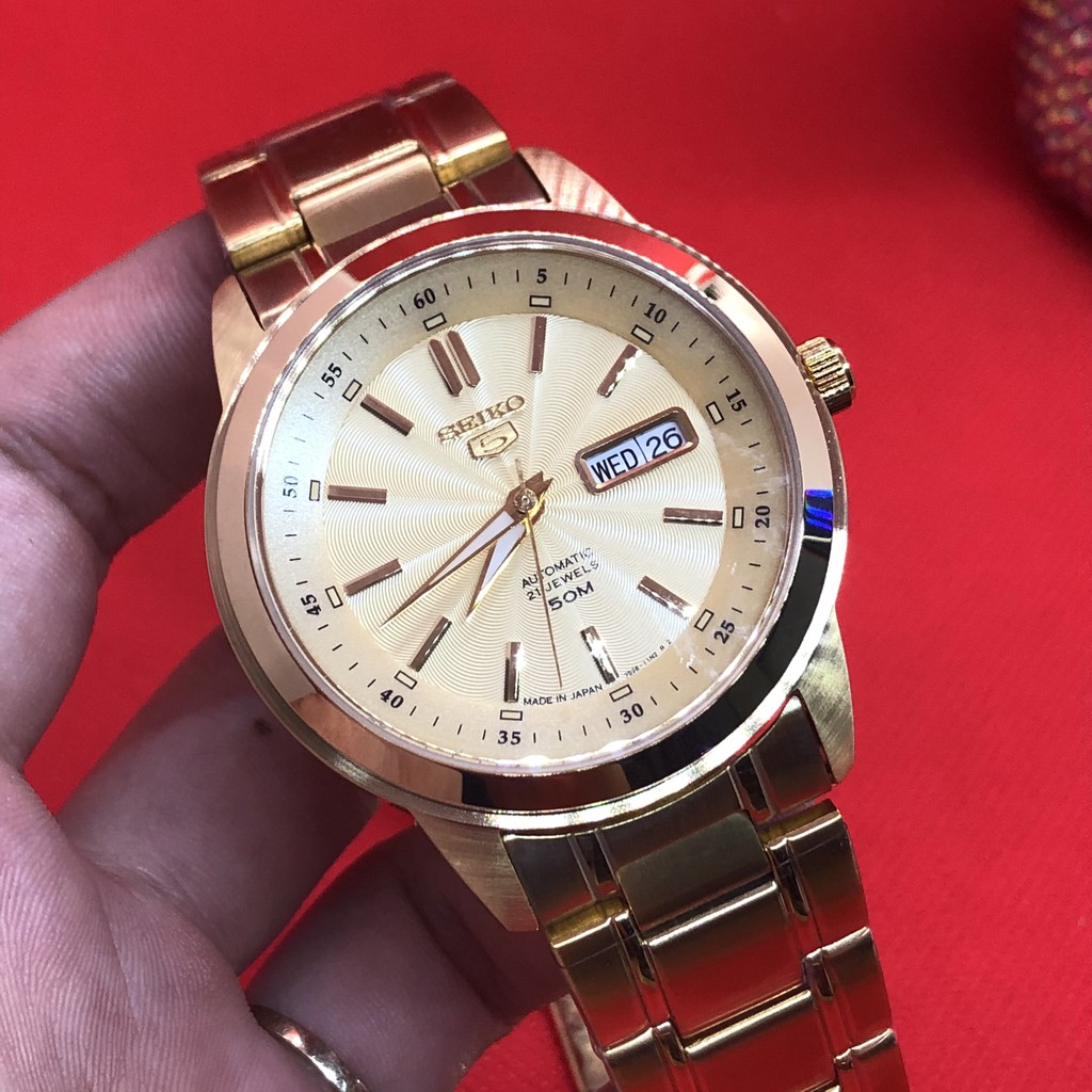 Đồng hồ nam seiko 5 hàng nhật nội địa chuẩn dao động 216000 máy cơ lộ đáy