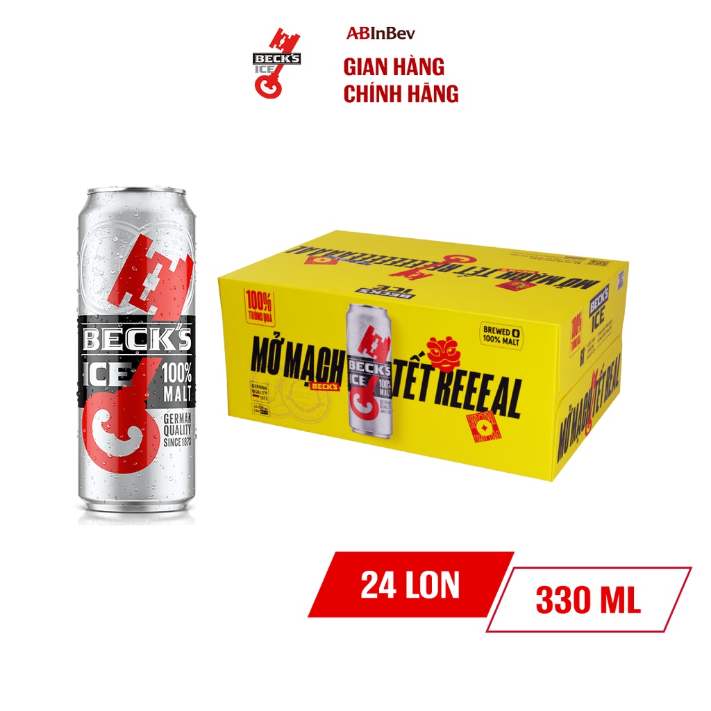 Thùng 24 Lon Bia Beck's Ice Tết (330ml/lon)