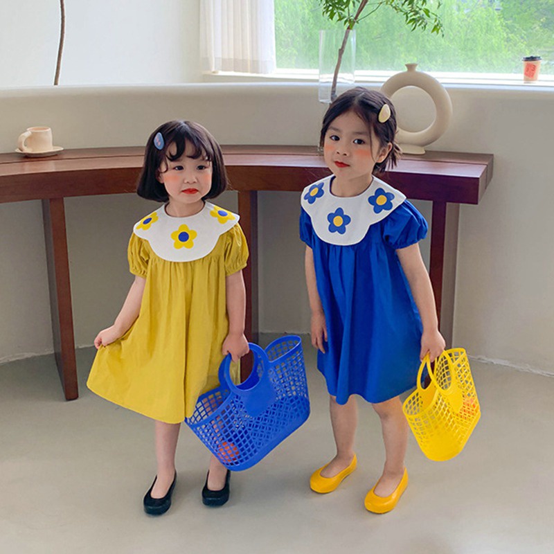 Đầm Công Chúa Tay Ngắn In Hoa Se7en Cho Bé Gái