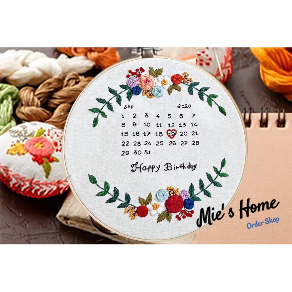 DIY bộ KIT tập thêu tay chúc mừng sinh nhật quà tặng handmade NGUYÊN LIỆU TỰ THÊU Ngày kỷ niệm ZEN HANDMADE