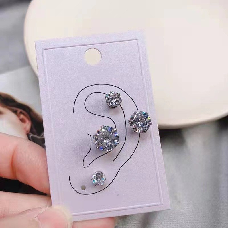 Bông Tai Hình Vương Miện Đính Đá Thời Trang 4 / 5 / 6 / 7 / 8MM