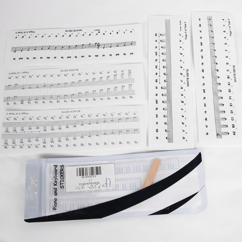 Miếng dán họa tiết nốt nhạc trong suốt cho bàn phím piano điện tử