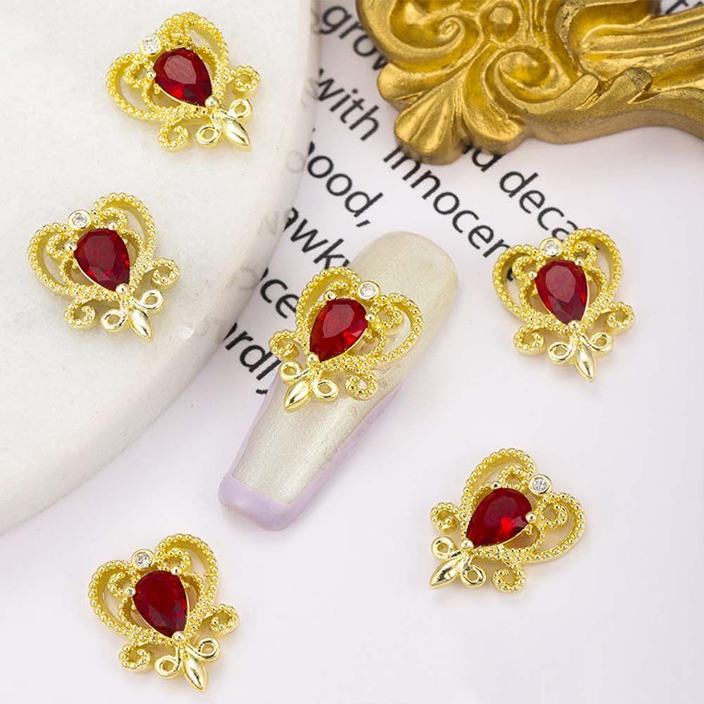 Phụ Kiện Trang Trí Móng Tay 3D Bằng Hợp Kim DIY Hình Trái Tim Phong Cách Nhật BảnHạt Charms Đính Móng Tay