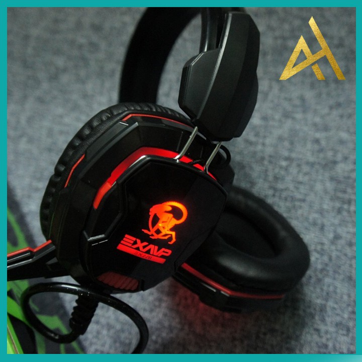 Tai Nghe Gaming Có Dây Headphone Chụp Tai EXAVP EX220 Đèn LED - Tai Nghe Nhạc Máy Vi Tính Laptop Game Thủ Có Micro