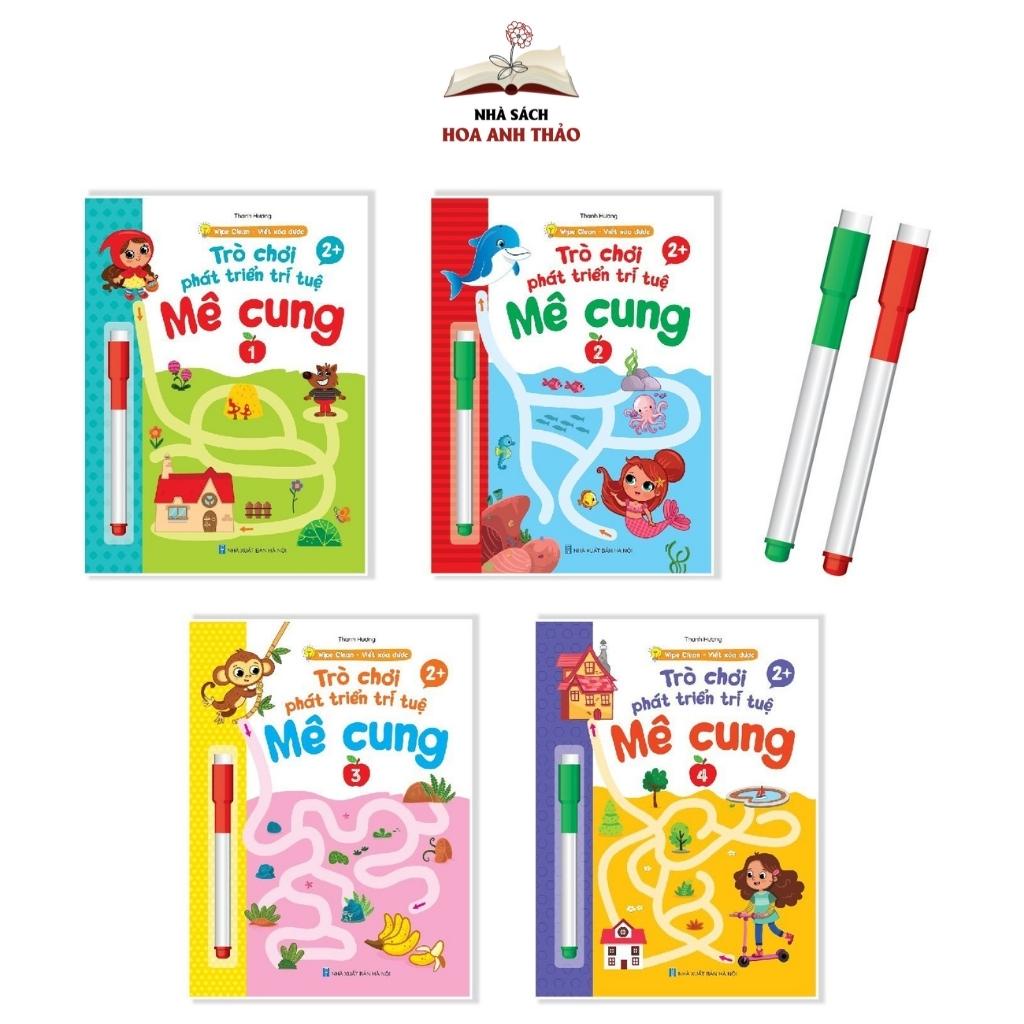 Sách - Trò Chơi Mê Cung Phát Triển Trí Tuệ 1234 - Phiên Bản Wipe Clean:Viết Xóa Được (Dành Cho Trẻ 2-6 Tuổi)